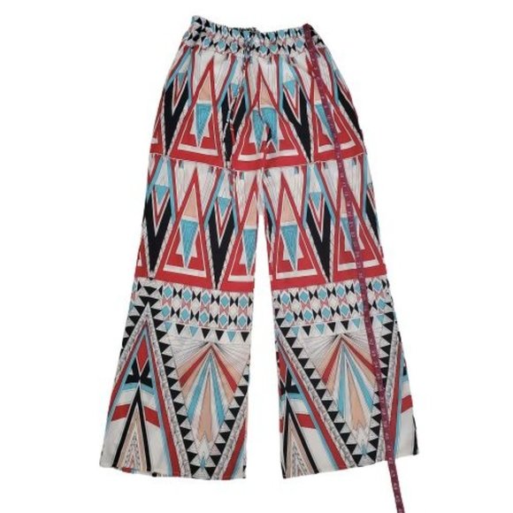 BLACK BEAD Women's Multicolor Palazzo W/ Inner Shorts Wide Leg Pants Size Medium - Picture 6 of 14